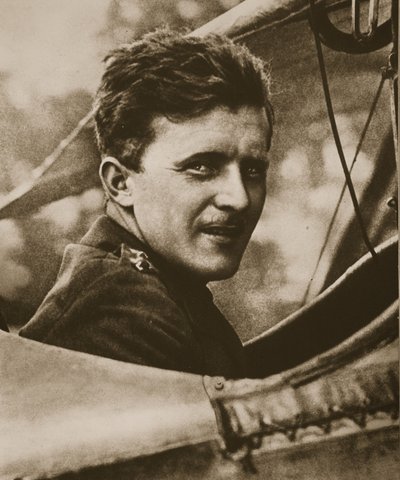 V.C. Survivor of War-Flecked Skies, 1917 (photogravure) by English Photographer